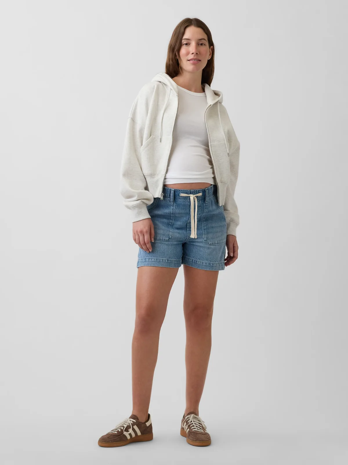 Maternity Full Panel UltraSoft Denim Easy Shorts by Gap