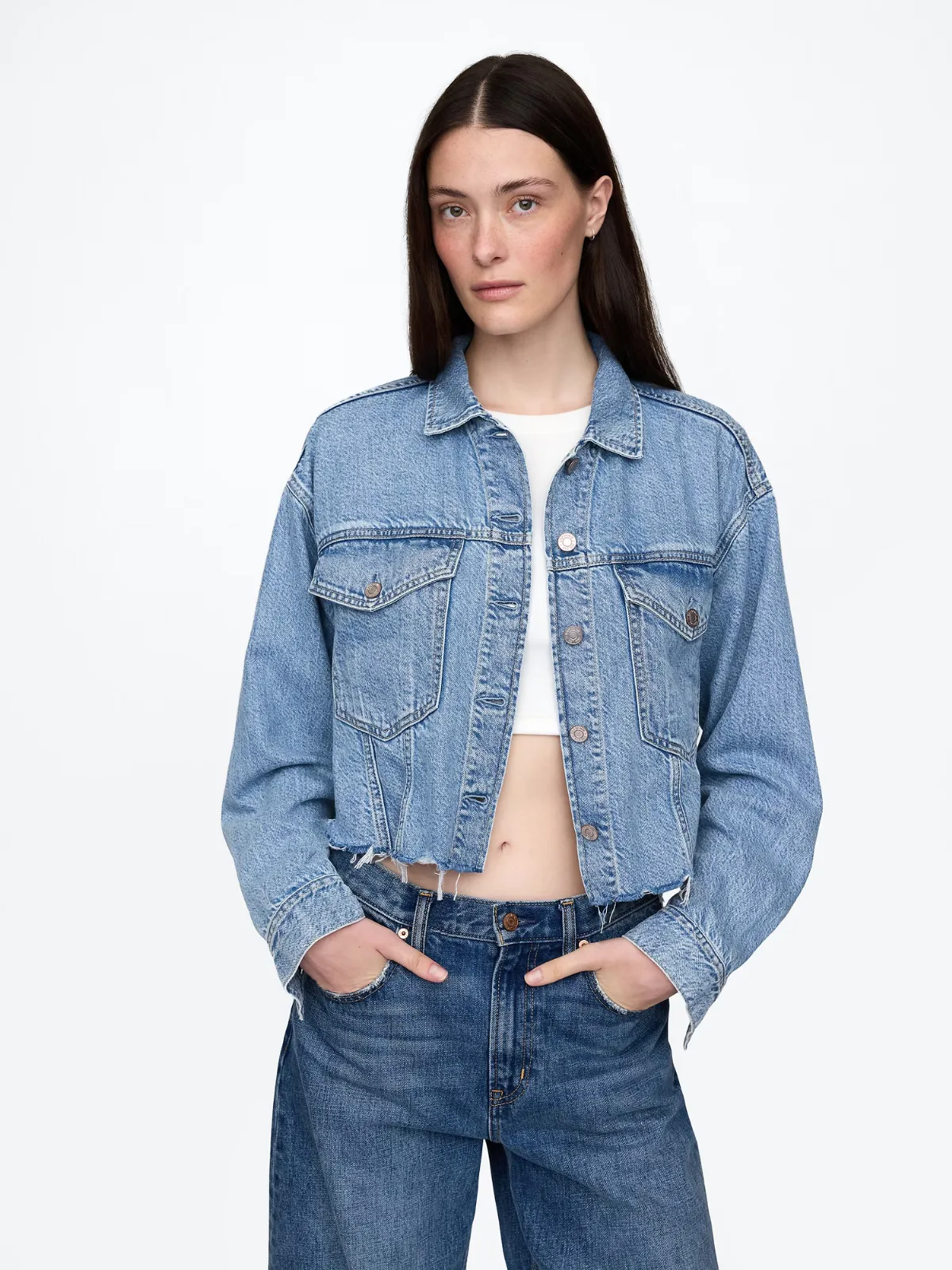 UltraSoft Icon Denim Crop Jacket by Gap