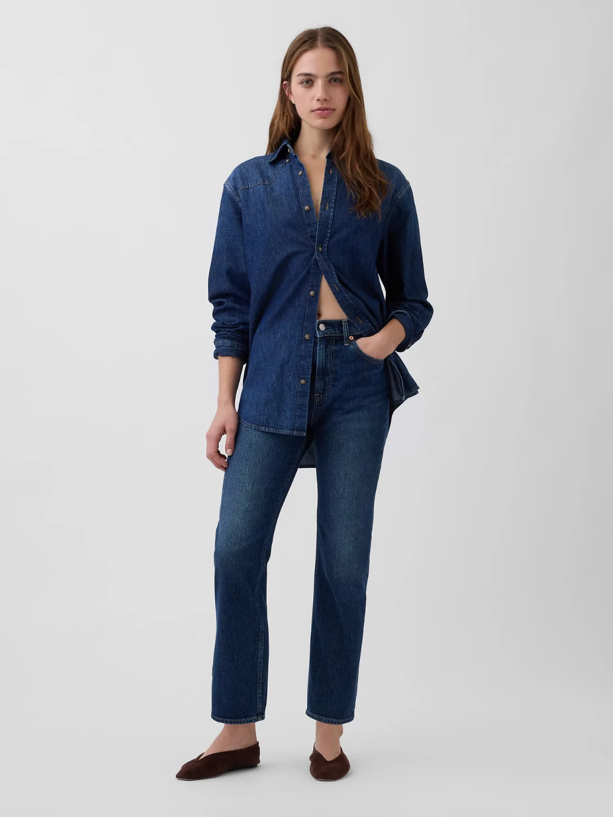 High Rise 90s Slim Straight Crop Jeans