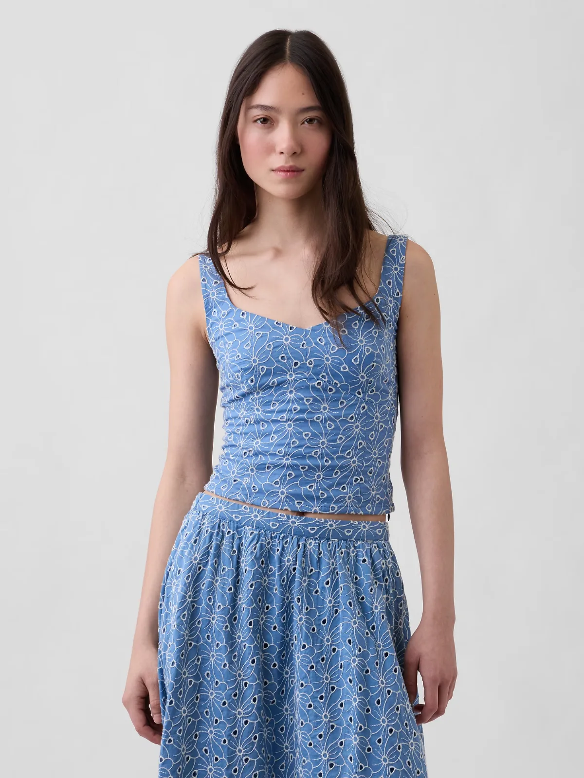 Eyelet Crop Bustier Top by Gap