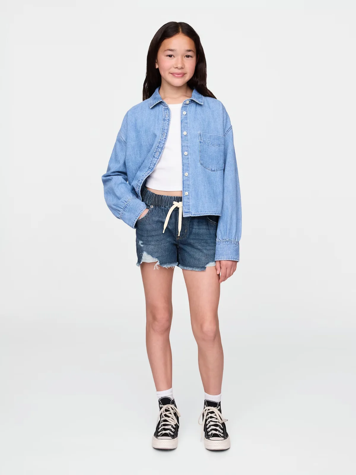 Low Rise UltraSoft Stride Easy Denim Shorts by Gap