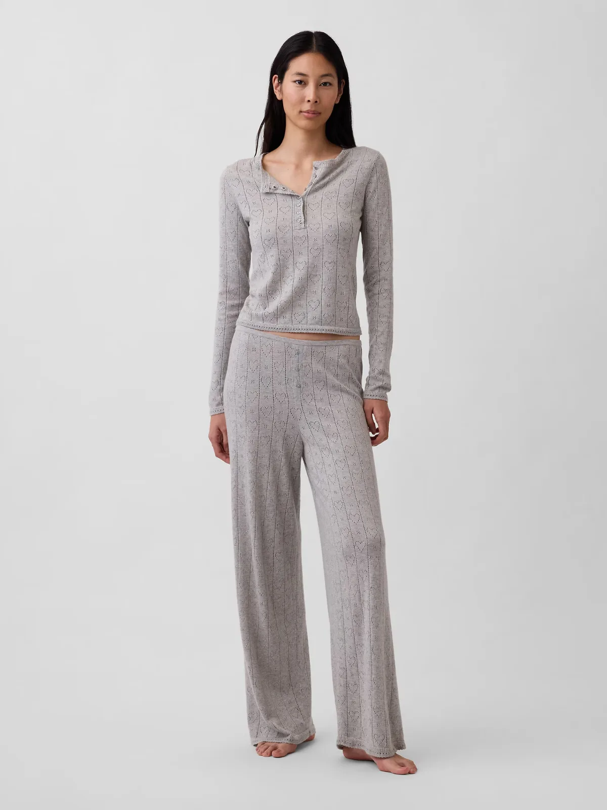Lightweight CashSoft Pointelle Heart PJ Pants by Gap