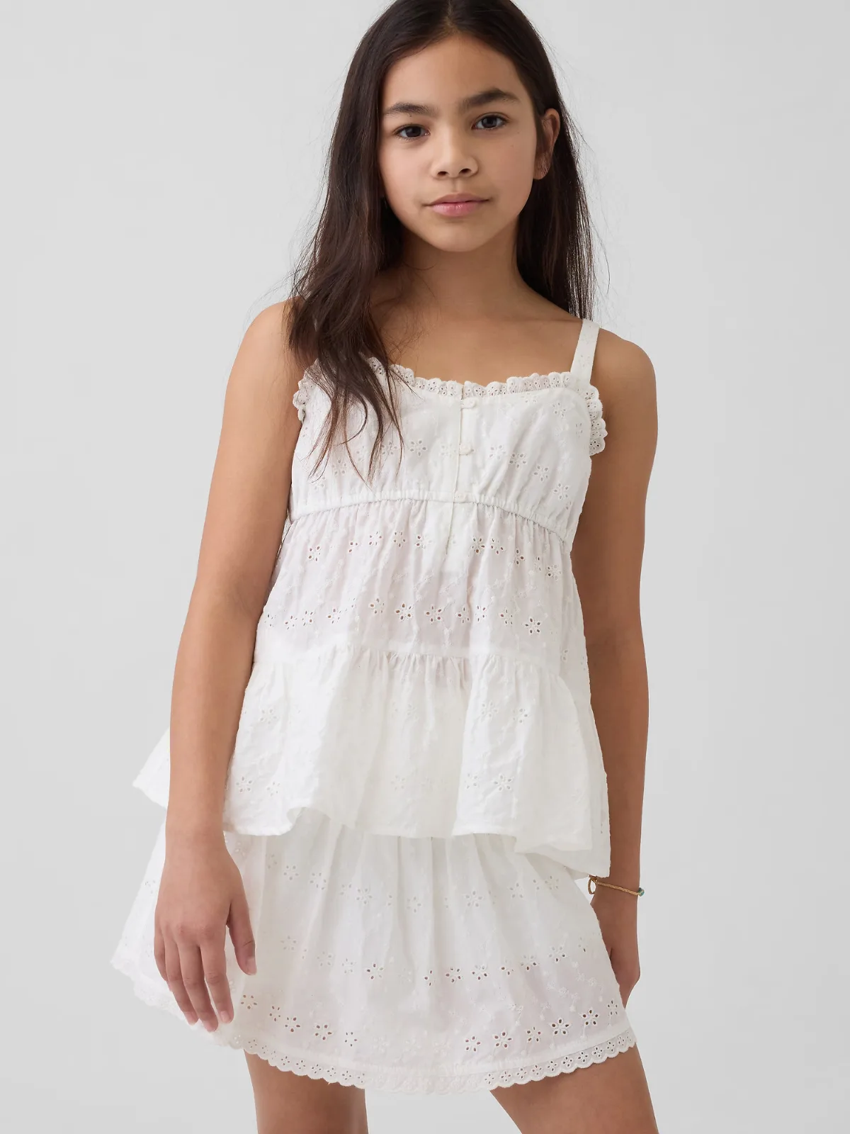 Tiered Eyelet Tank Top by Gap