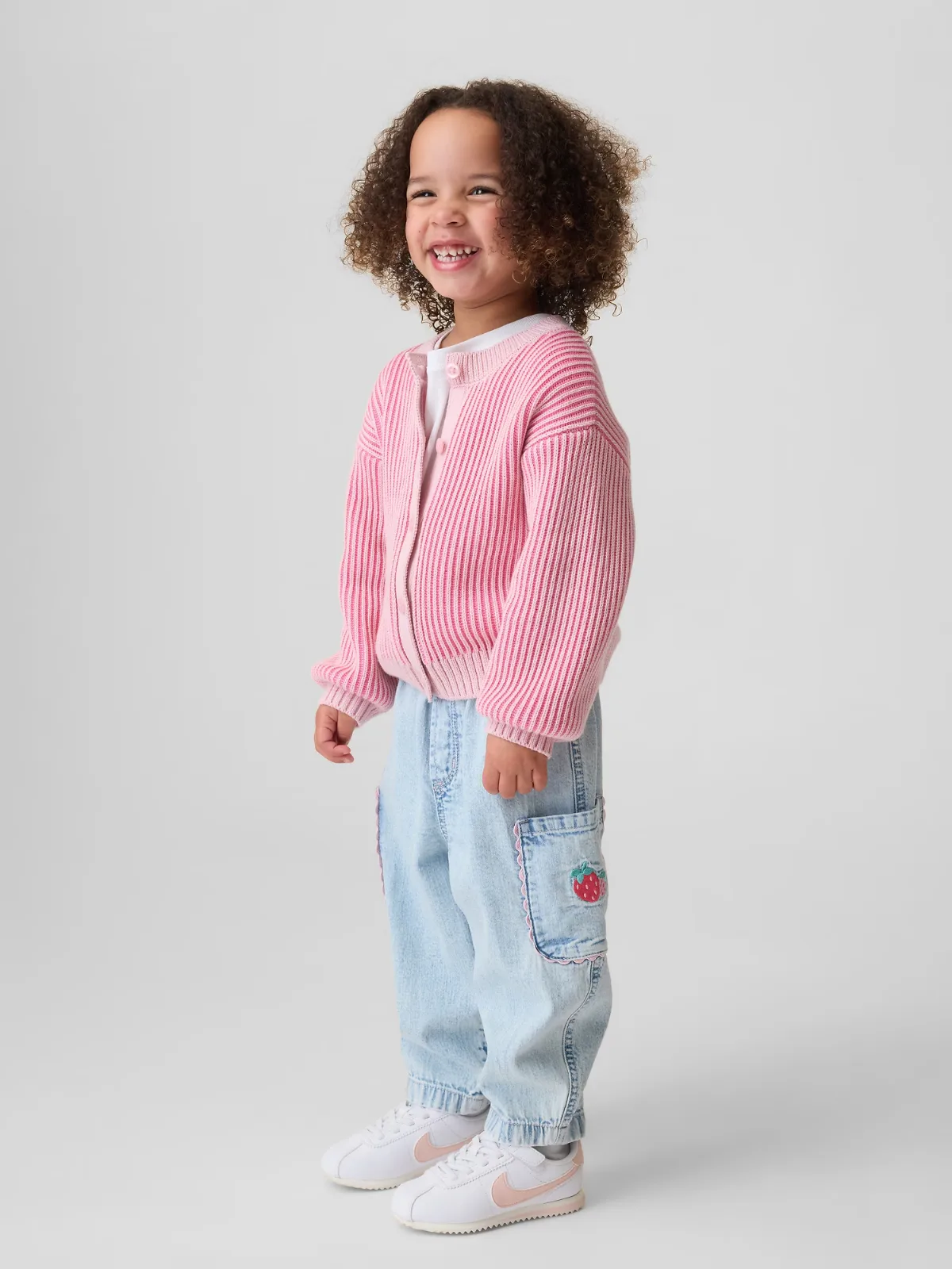 Strawberry Pull-On Barrel Cargo Jeans by Gap