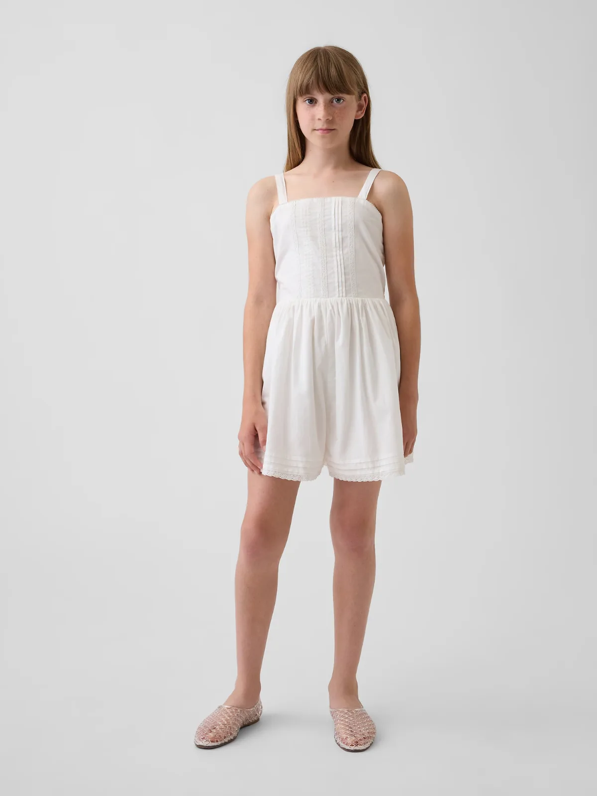 Lace-Trim Romper by Gap