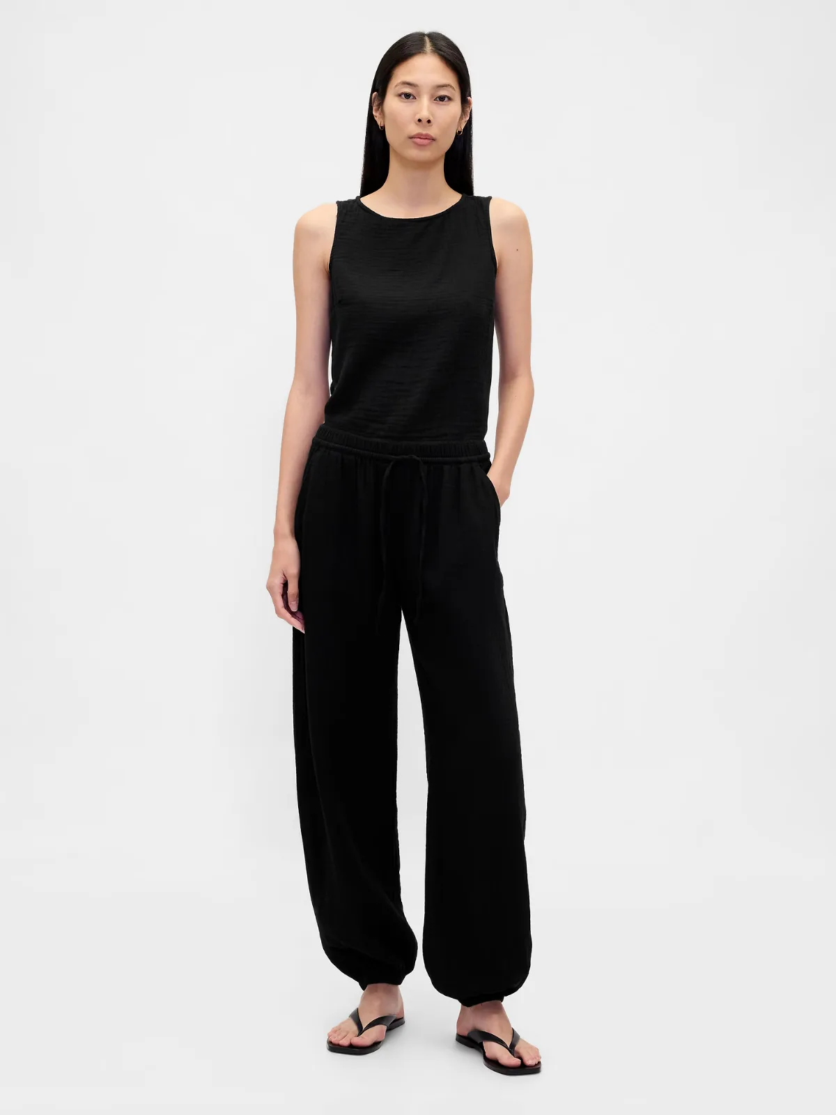 Cotton Gauze Easy Joggers by Gap