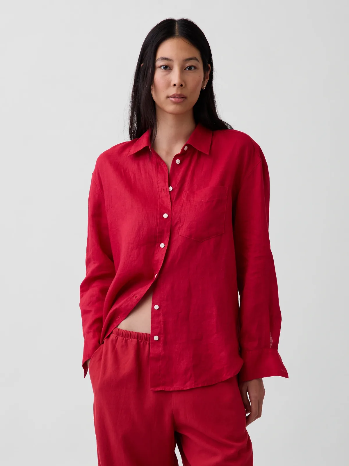 100% Linen Oversized Shirt by Gap