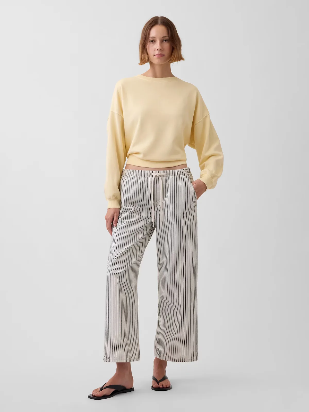 Low Rise 90s Loose Easy Crop Stripe Jeans by Gap