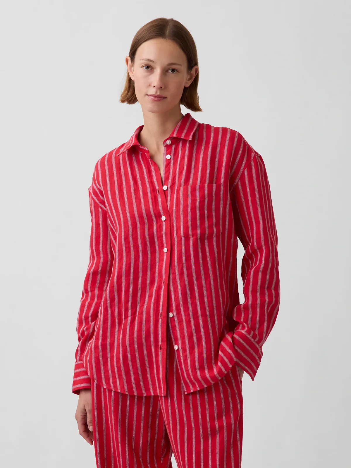 100% Linen Oversized Shirt by Gap