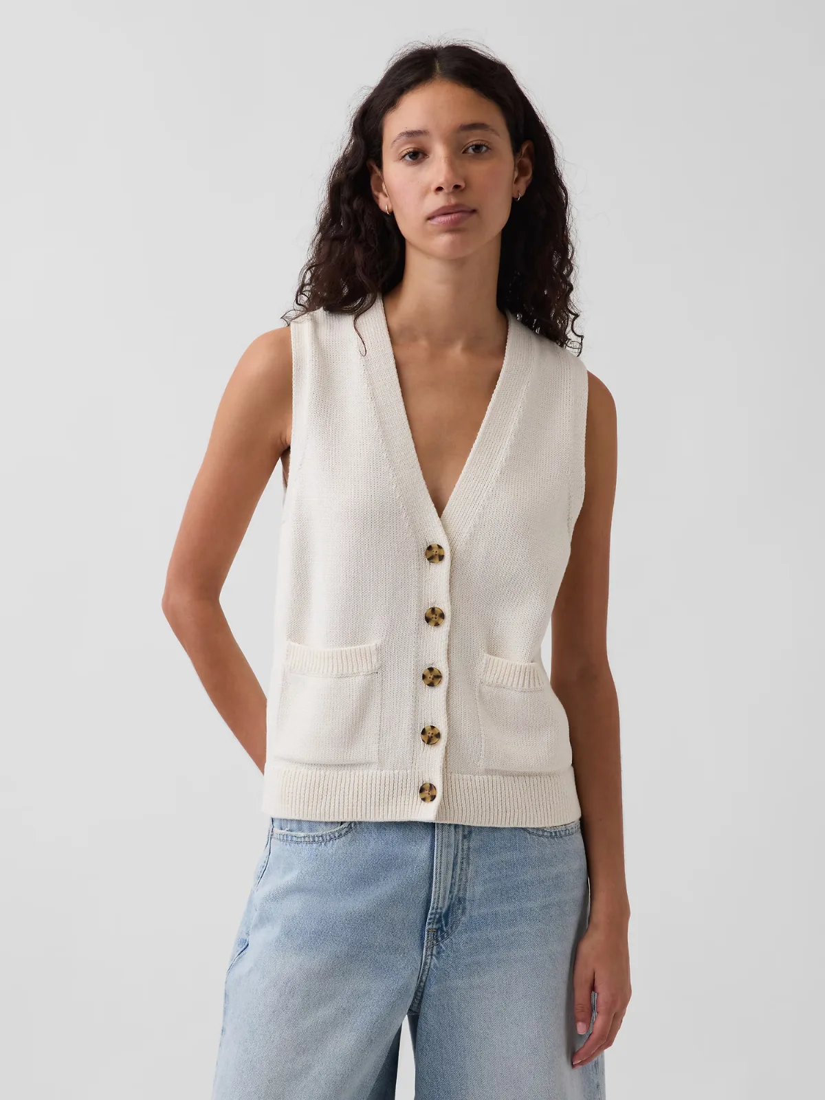 100% Cotton Pocket Sweater Vest by Gap