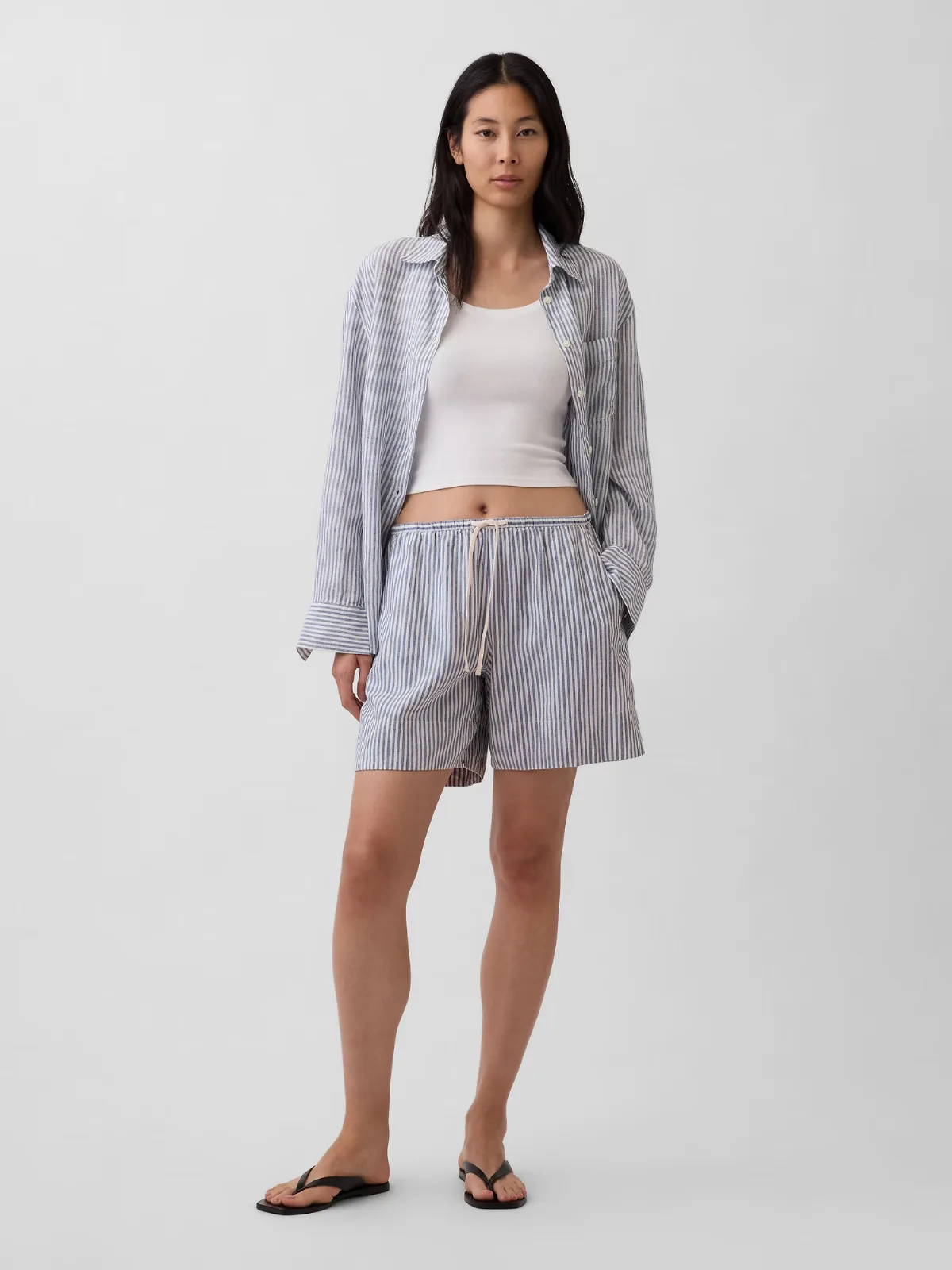 6" Linen-Blend Easy Shorts