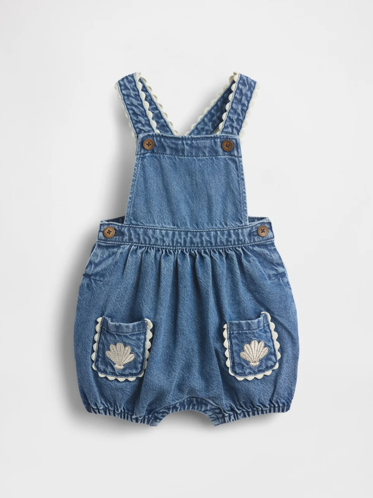 Denim Shell Pocket Bubble Overalls by Gap