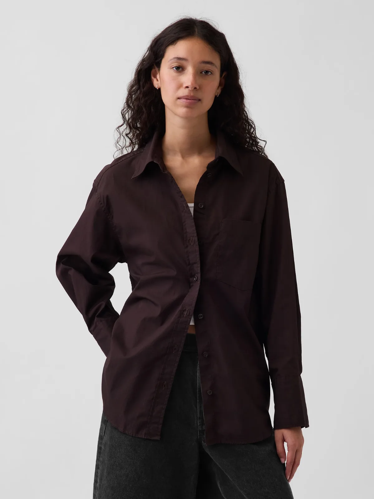 Organic Cotton Poplin Big Shirt by Gap