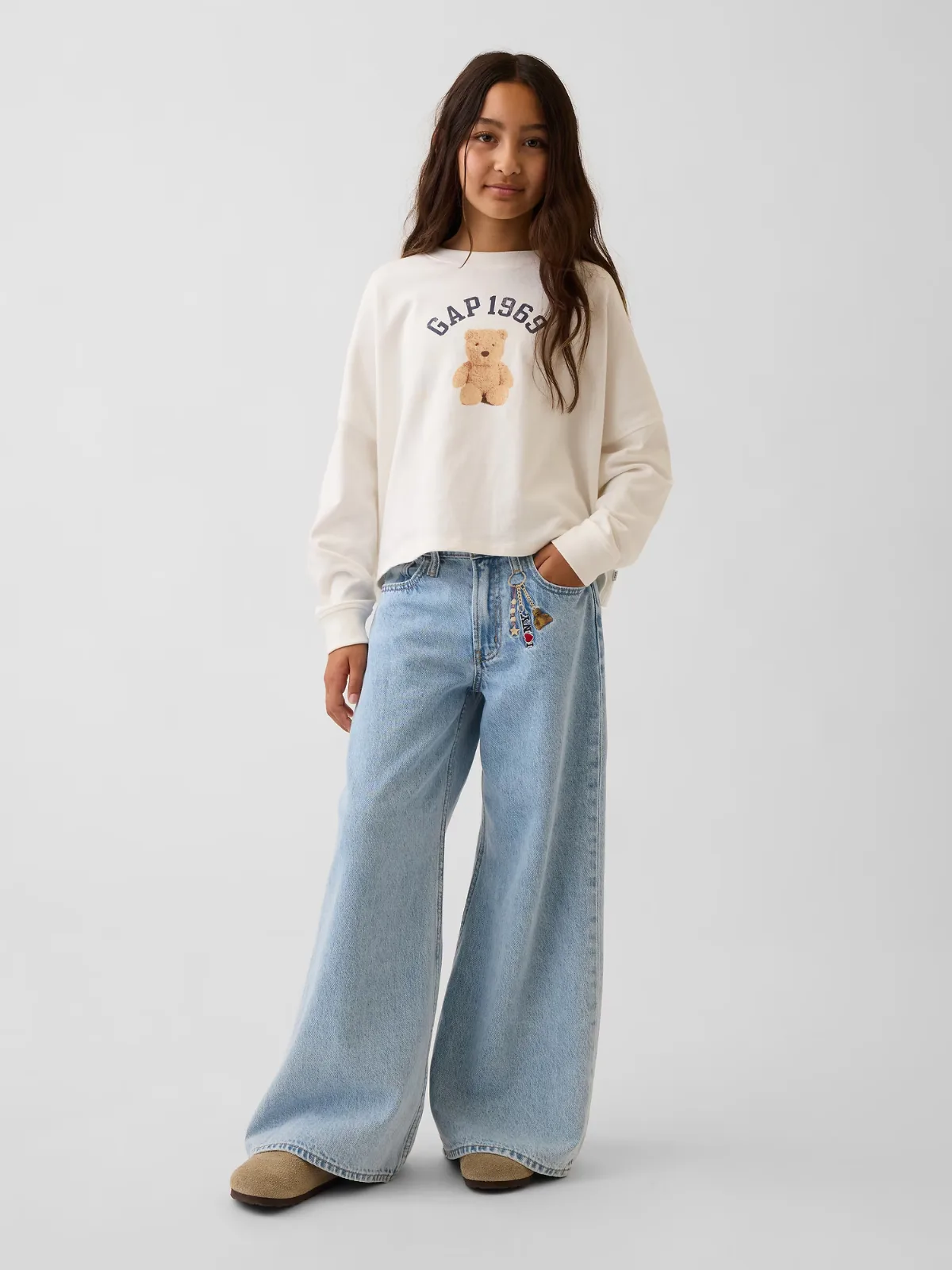 Low Rise Embroidered I Heart NY Baggy Jeans by Gap