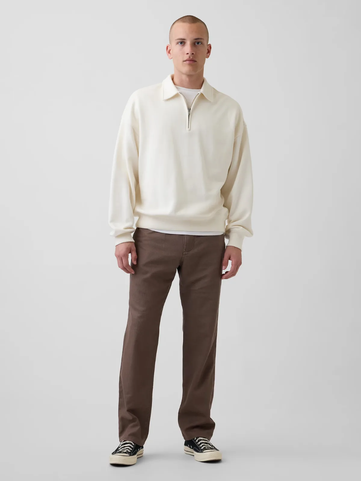 Linen-Cotton Relaxed Straight Pants