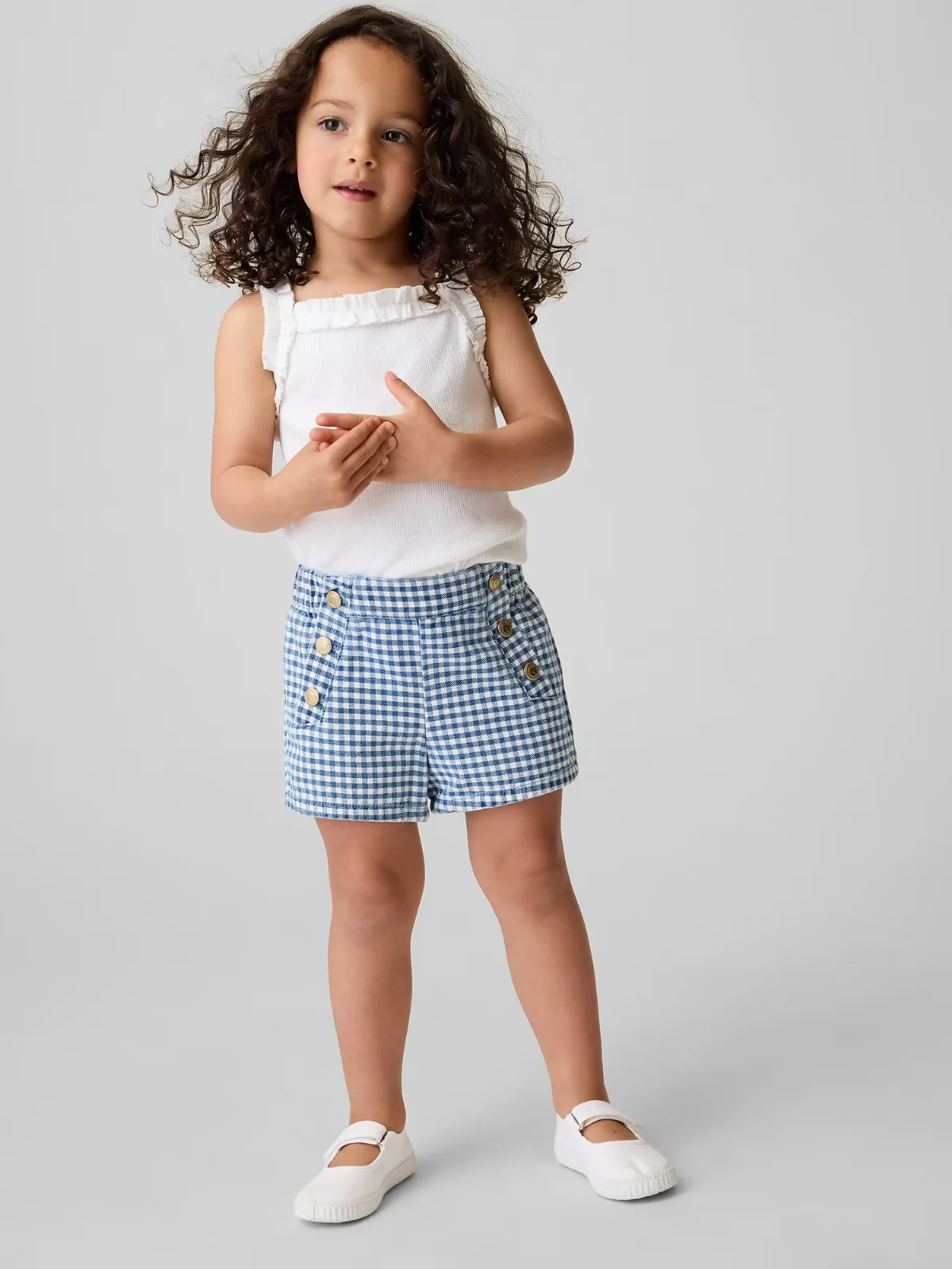 Sailor Gingham Denim Pull-On Shorts by Gap