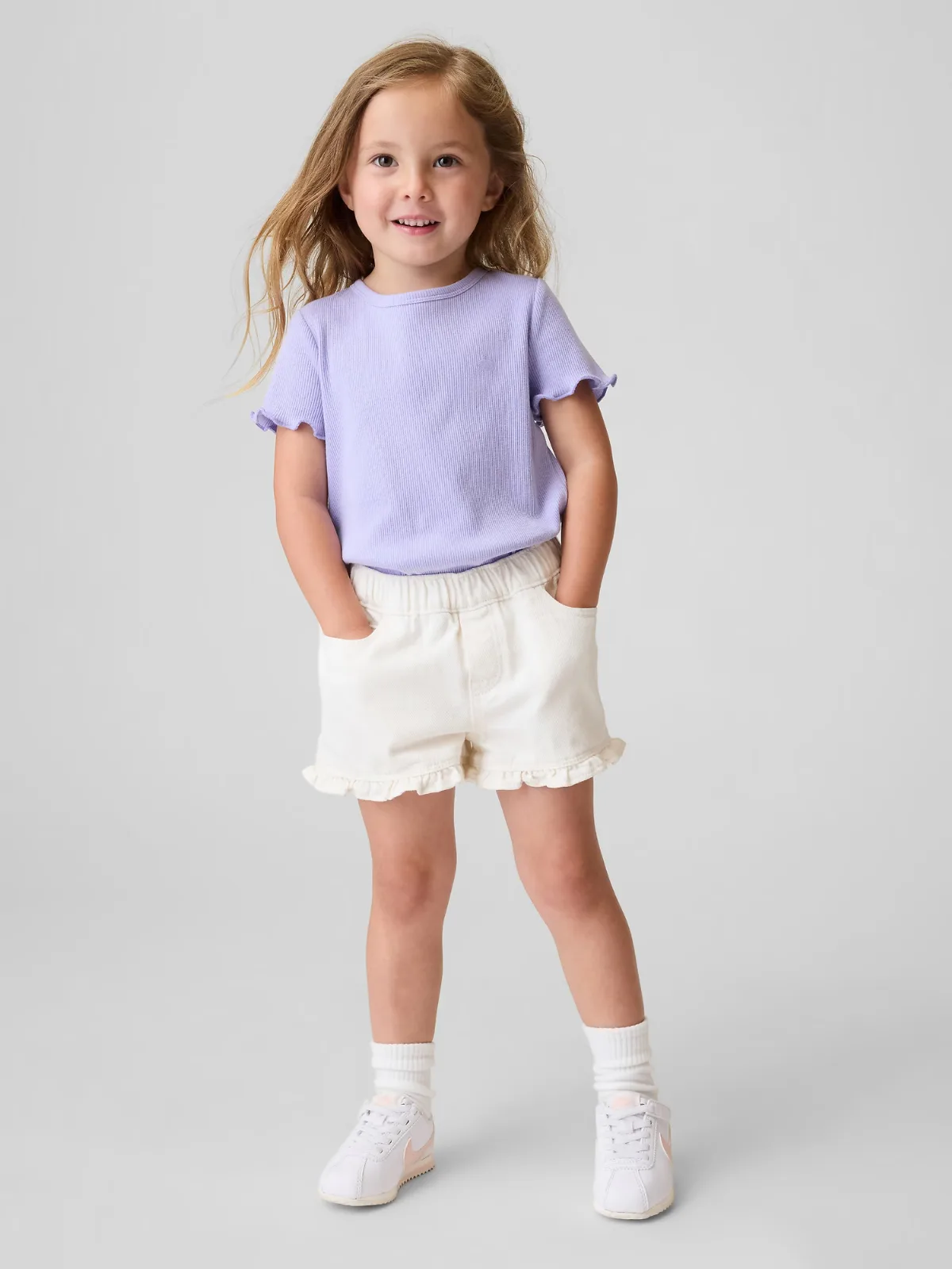 Denim Stride Pull-On Ruffle Shorts by Gap