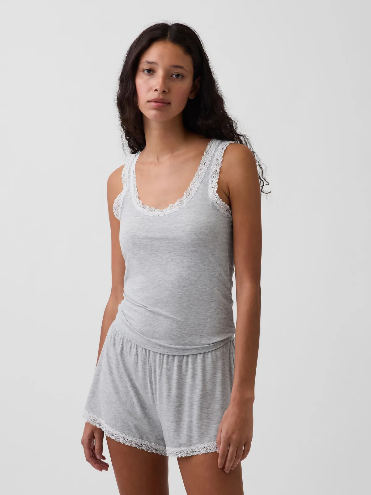 SoftMade Modal Lace-Trim PJ Tank Top by Gap
