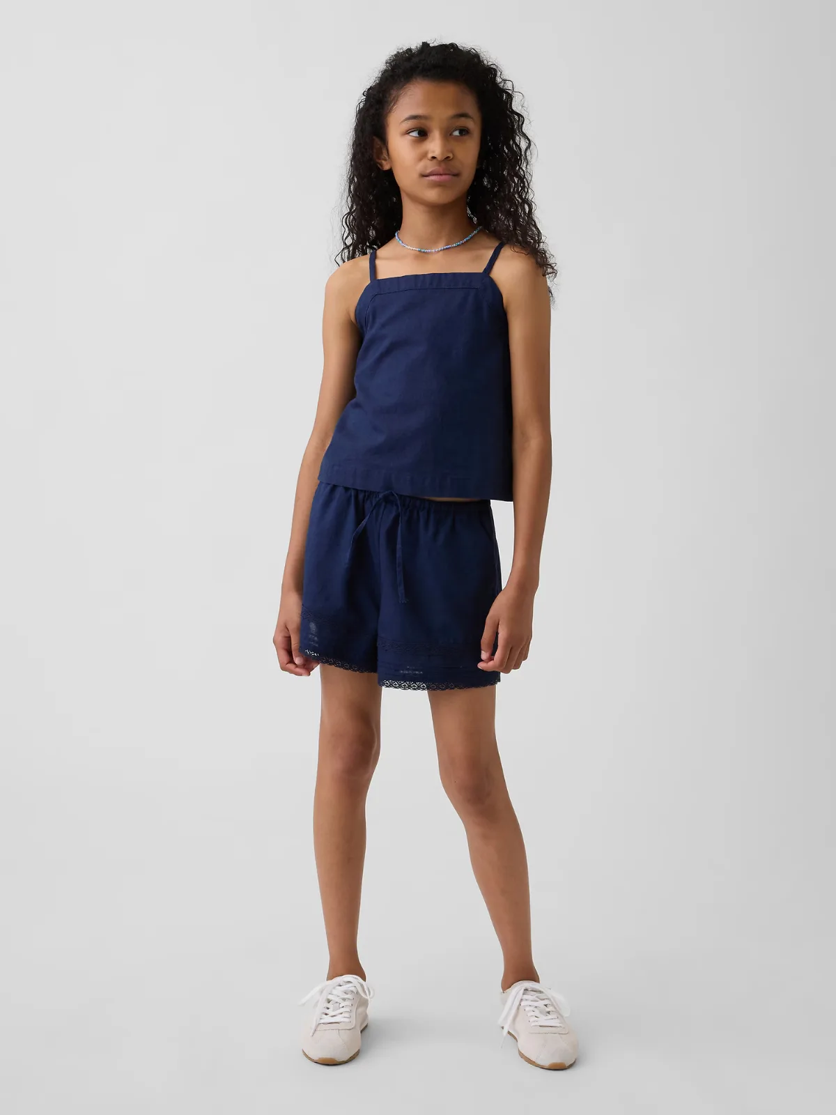 Linen-Cotton Lace-Trim Easy Shorts by Gap