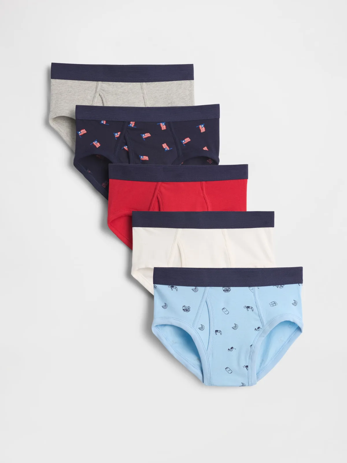 Organic Stretch Cotton Americana Briefs (5-Pack) by Gap