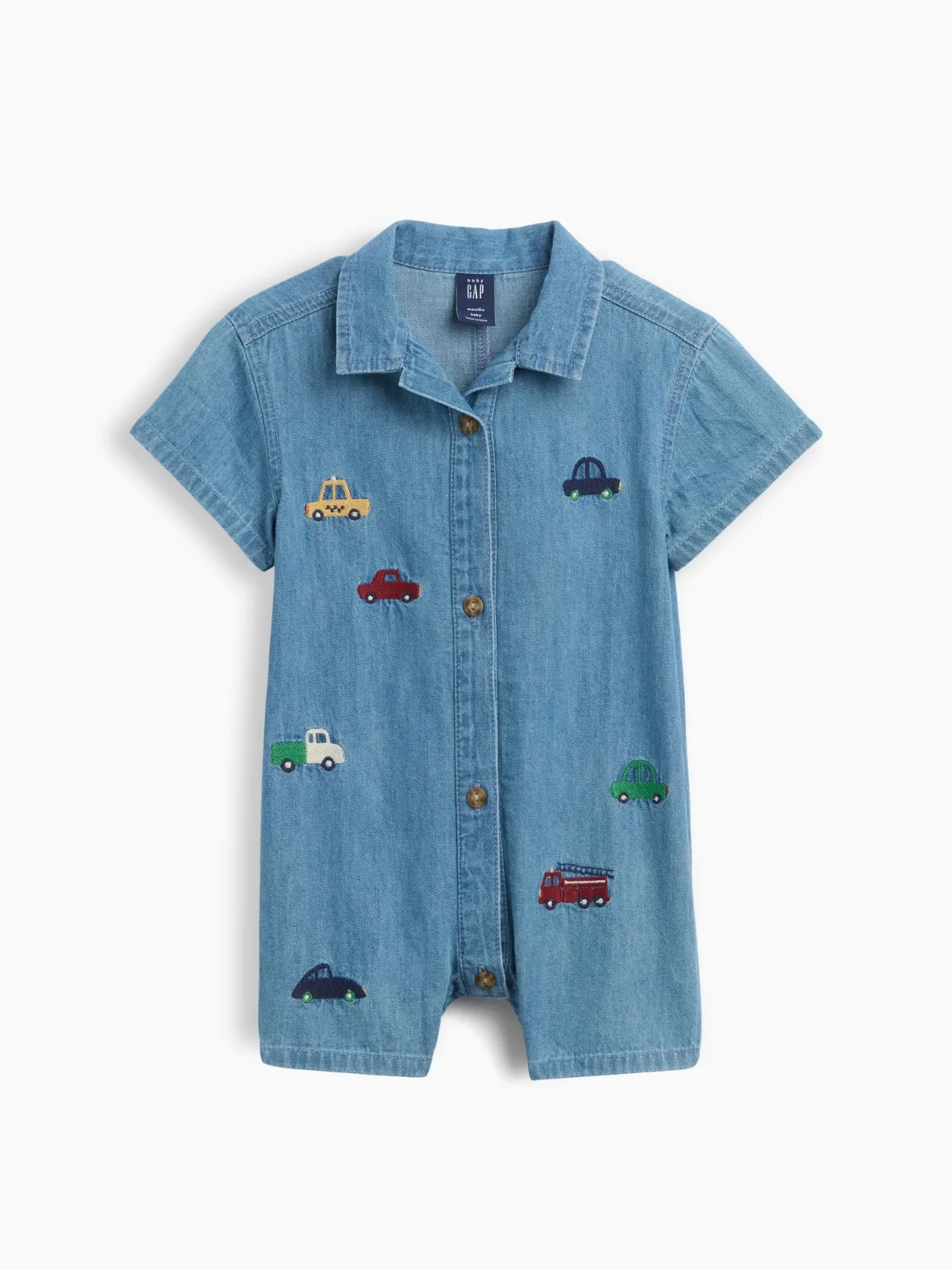 Embroidered Denim Shorty One-Piece by Gap