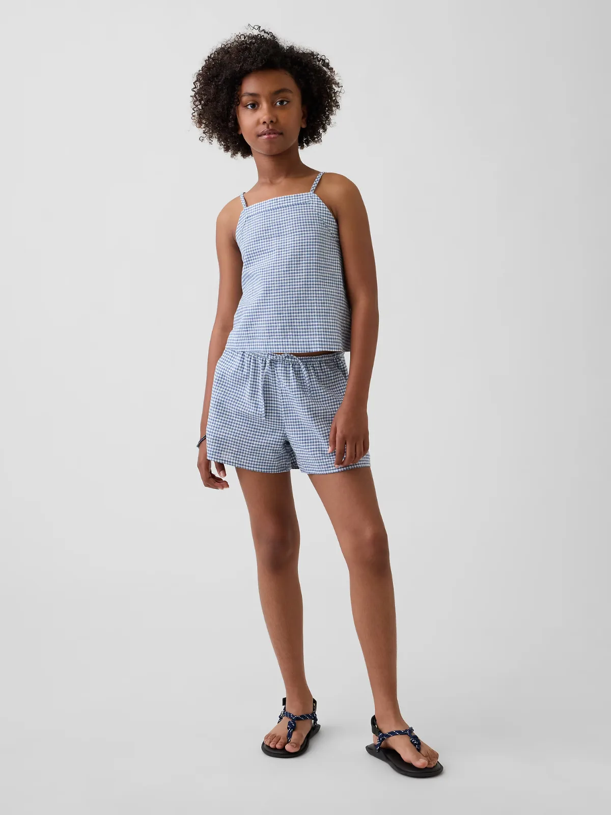 Linen-Cotton Gingham Easy Shorts by Gap