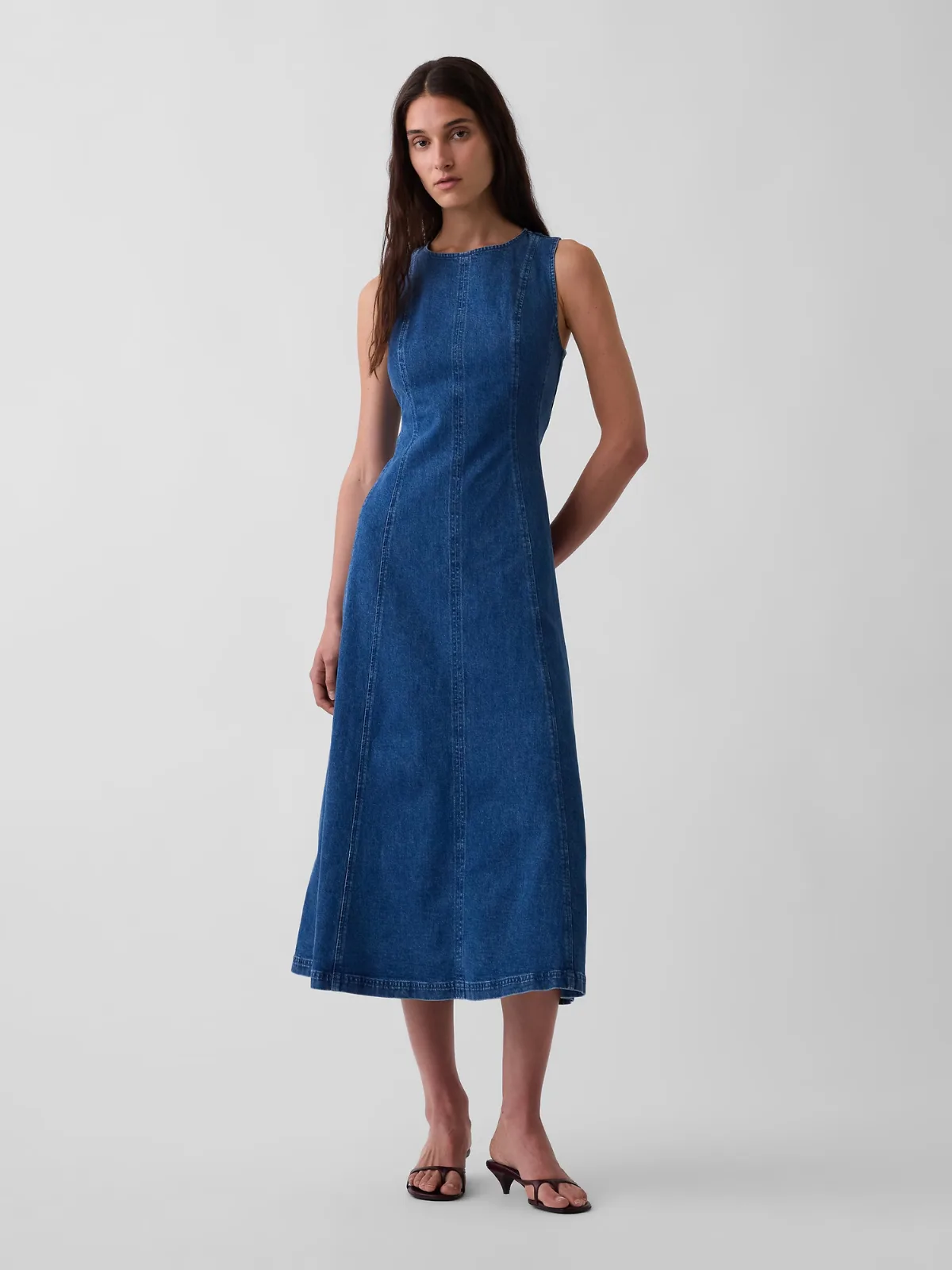 Seamed Denim Maxi Dress by Gap