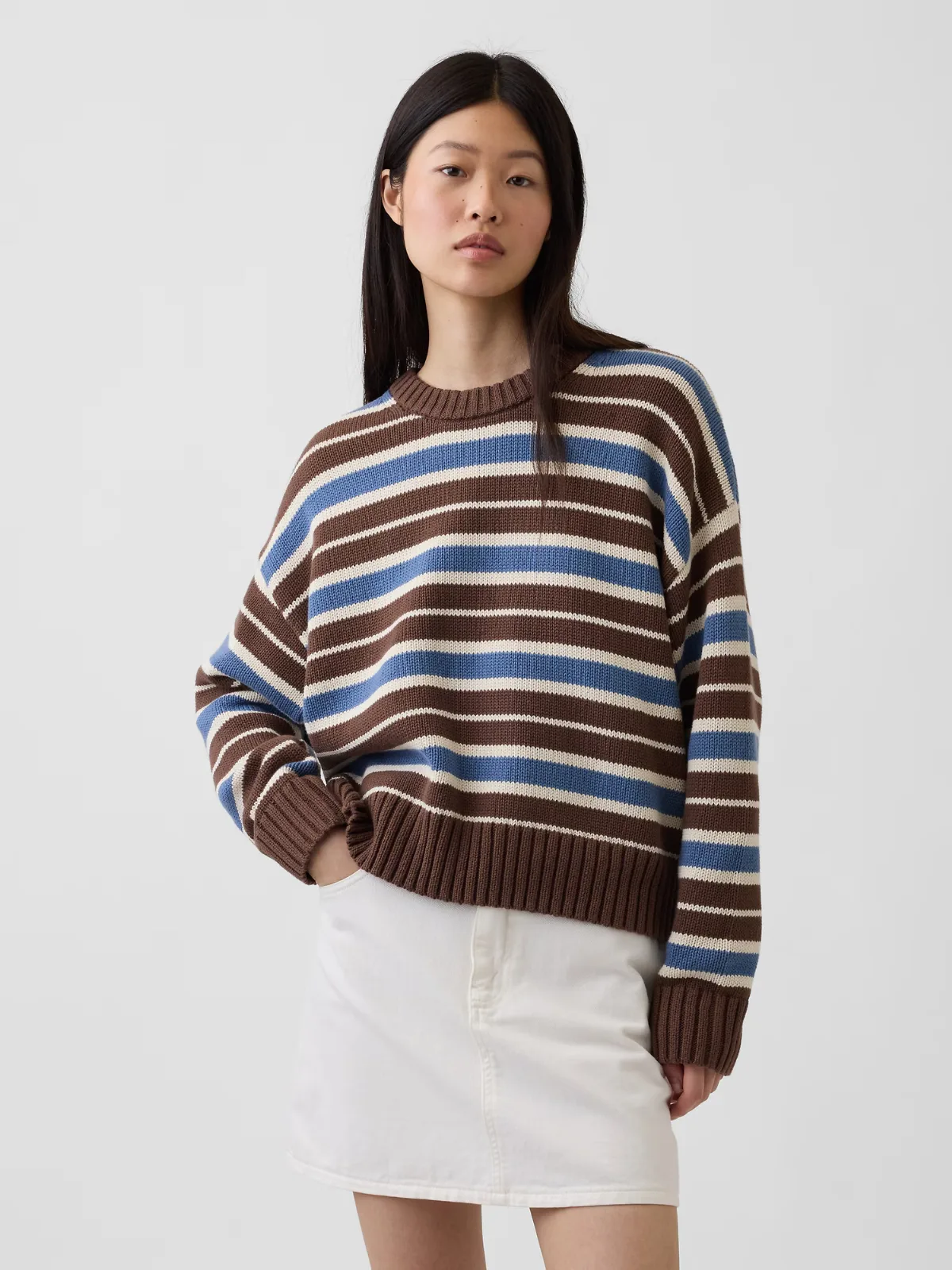 100% Cotton Oversized Crop Sweater by Gap