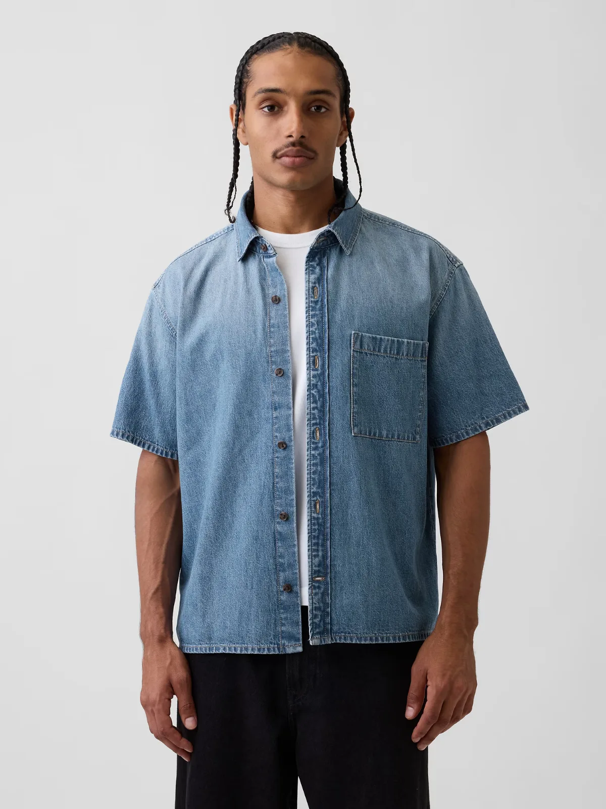 Denim Relaxed Shirt by Gap