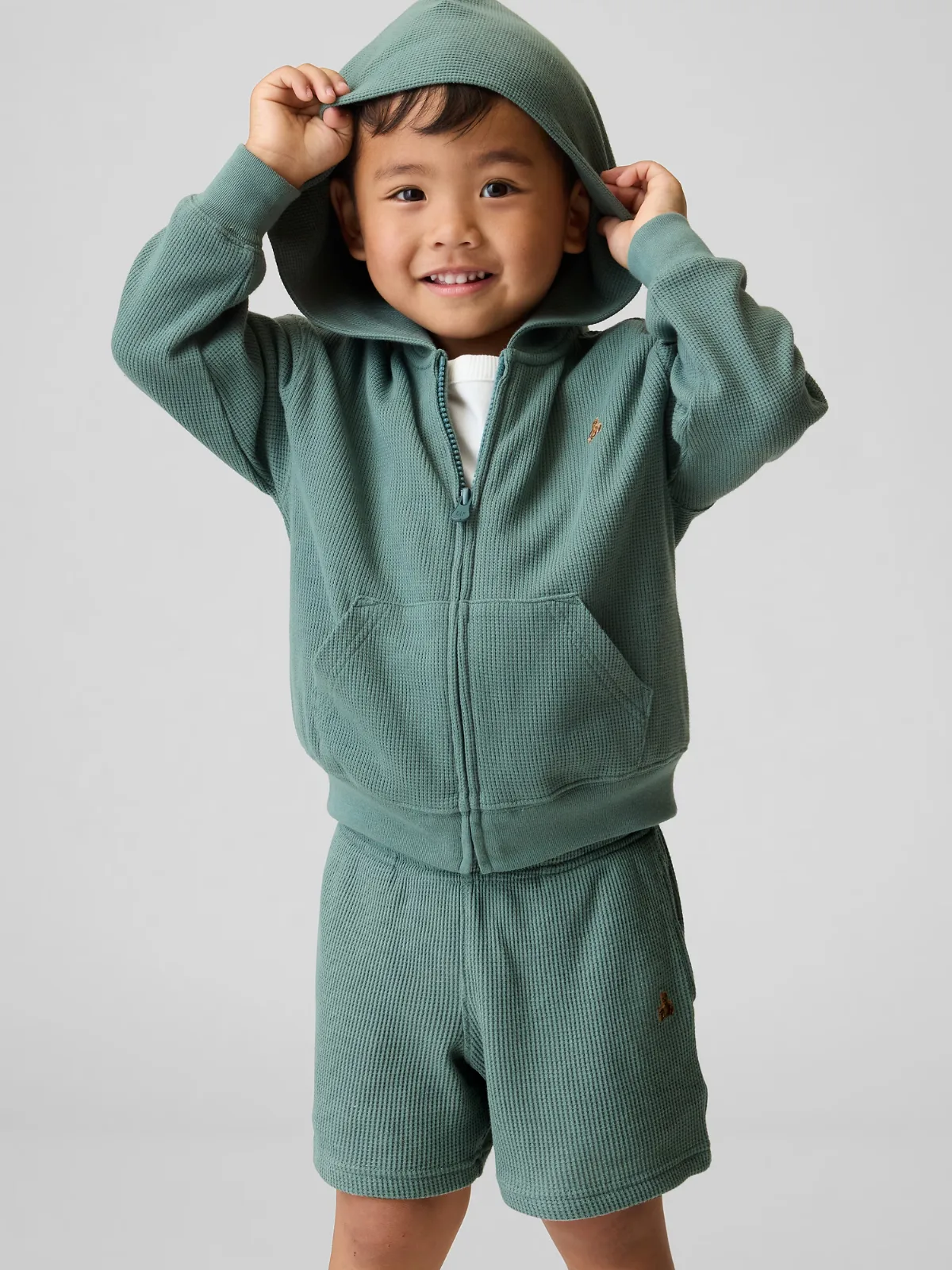 Waffle Zip Hoodie by Gap