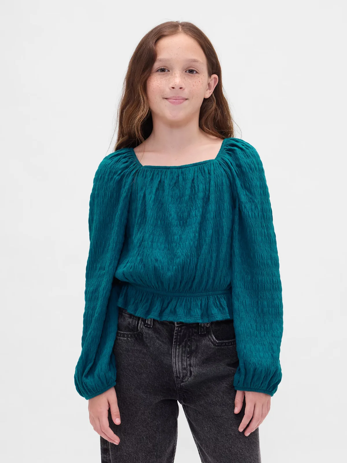 Crinkle Peplum Top by Gap