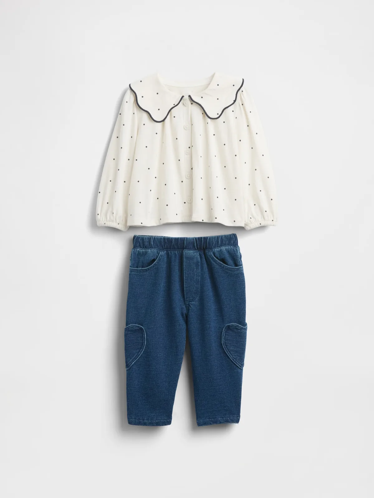 Collared Top & Pull-On Pants Outfit Set by Gap