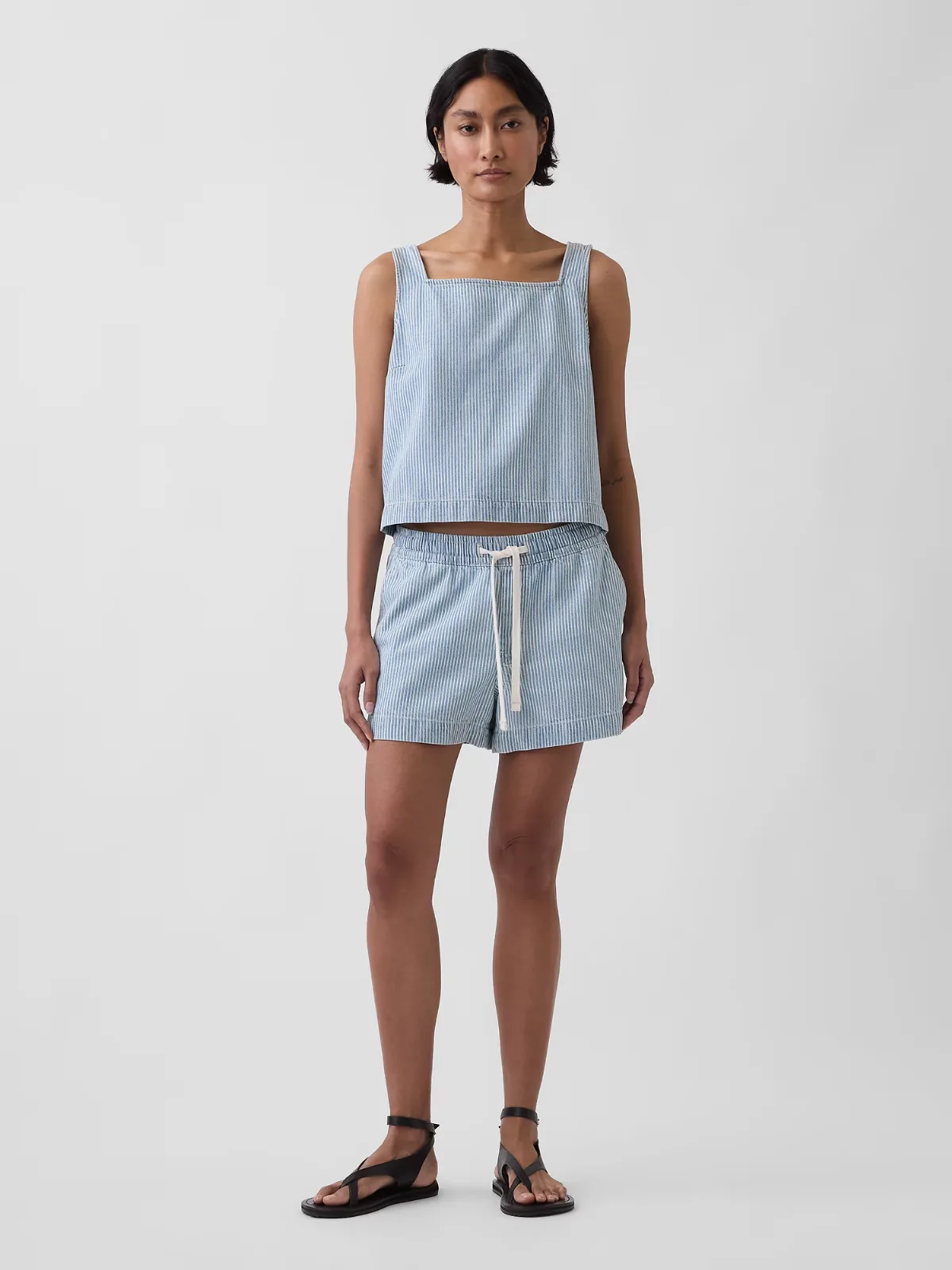 UltraSoft Denim Stripe Easy Shorts