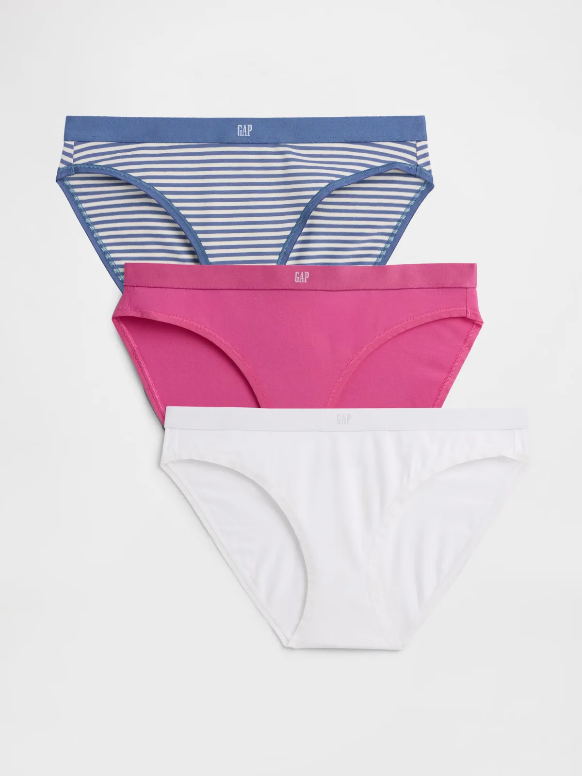 Organic Stretch Cotton Logo Bikini (3-Pack) by Gap