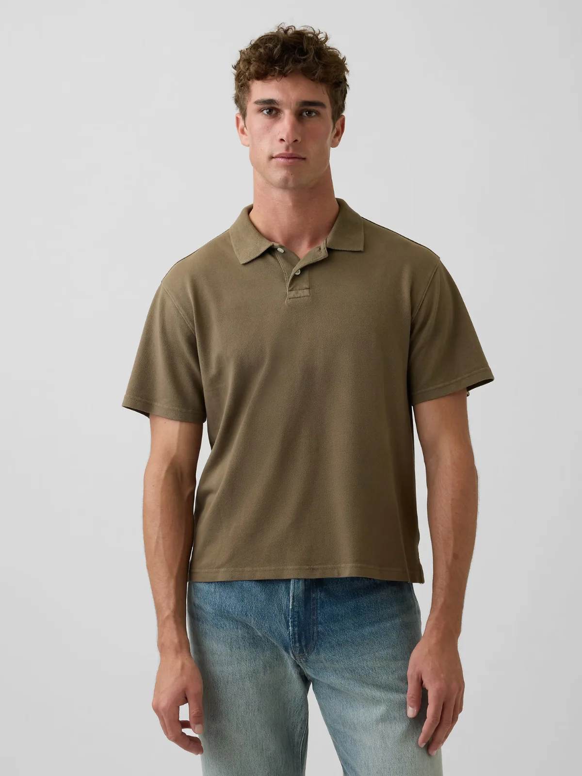 Relaxed Pique Polo Shirt by Gap