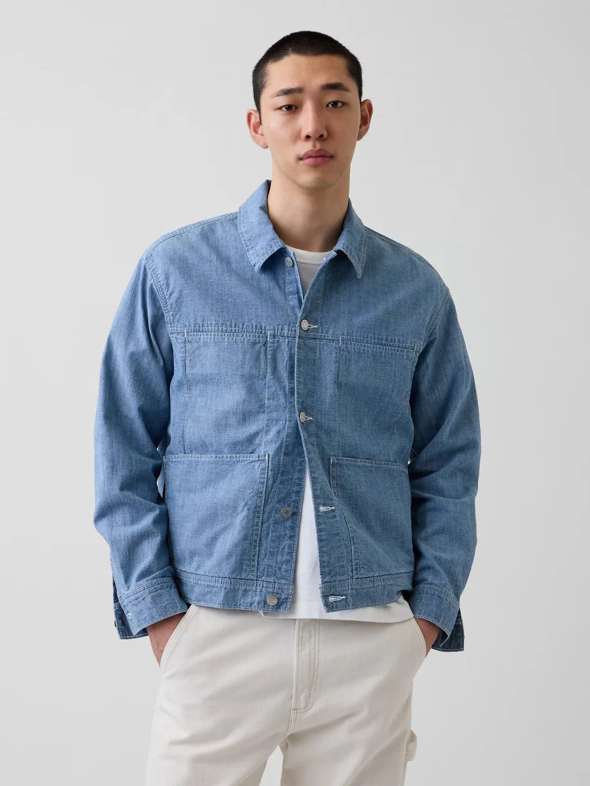 Boxy Chambray Jacket by Gap