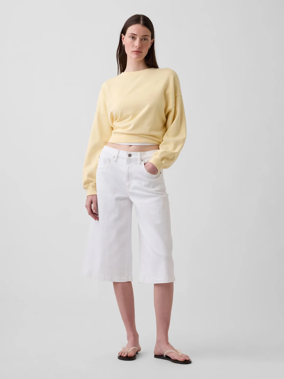 High Rise Denim Culotte Jeans by Gap