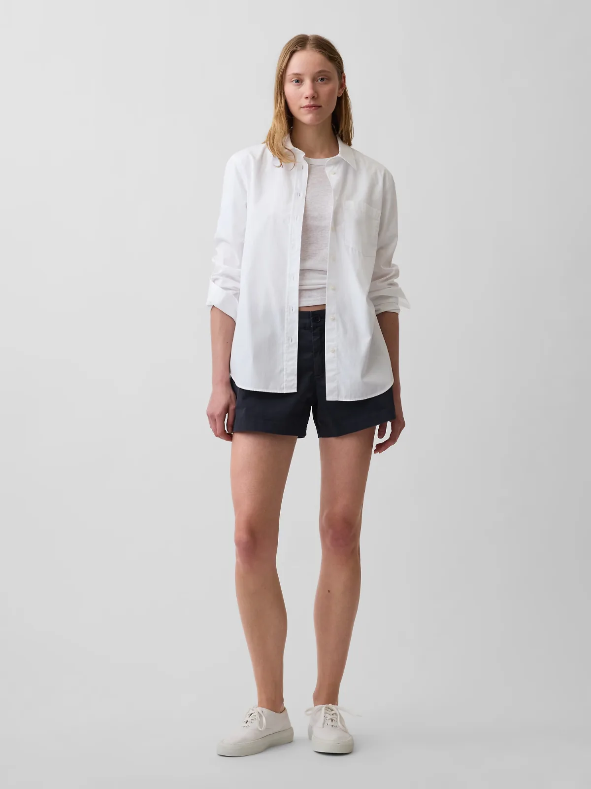 Mid Rise Khaki Shorts by Gap
