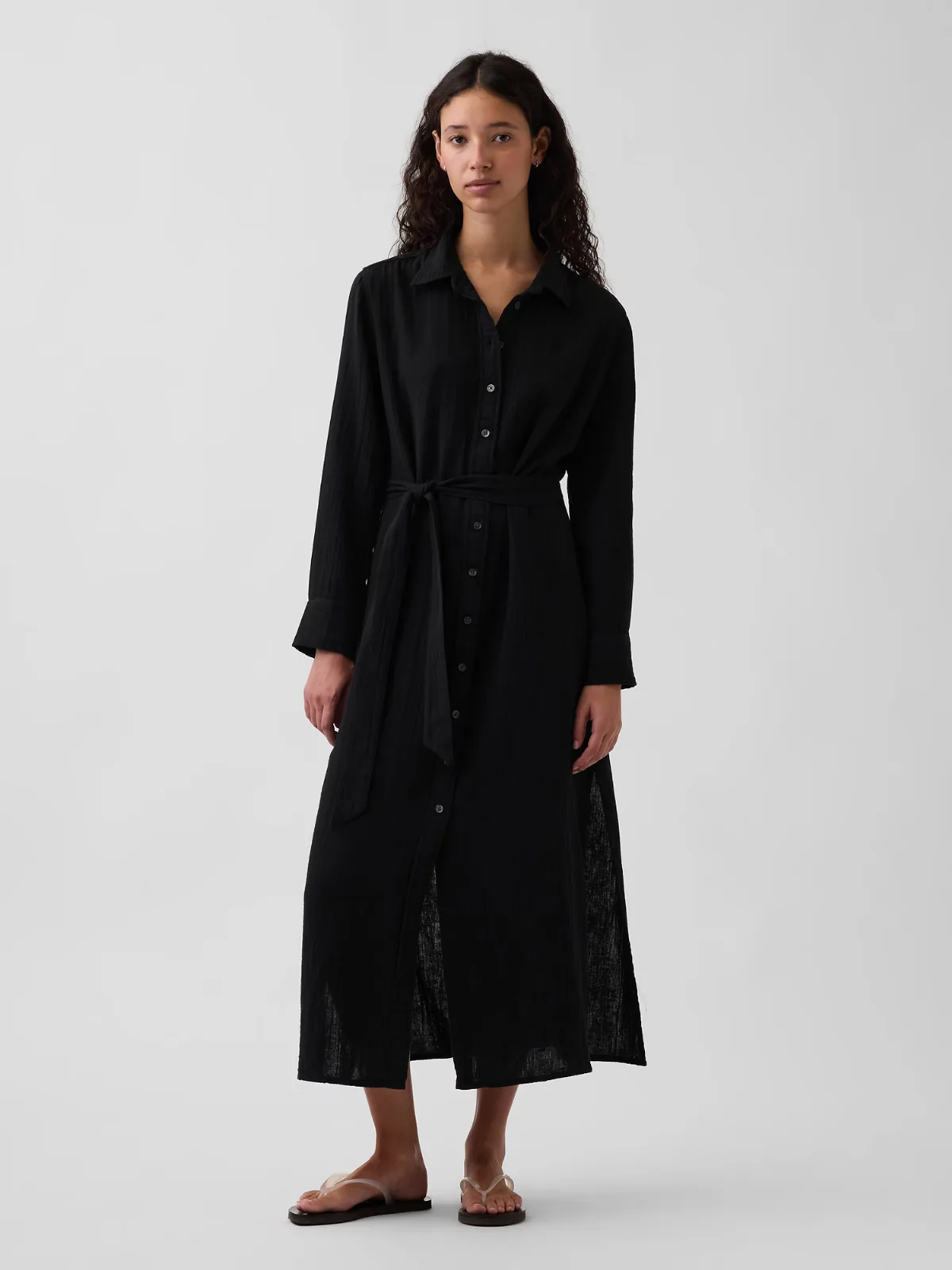 Cotton Gauze Maxi Shirtdress by Gap