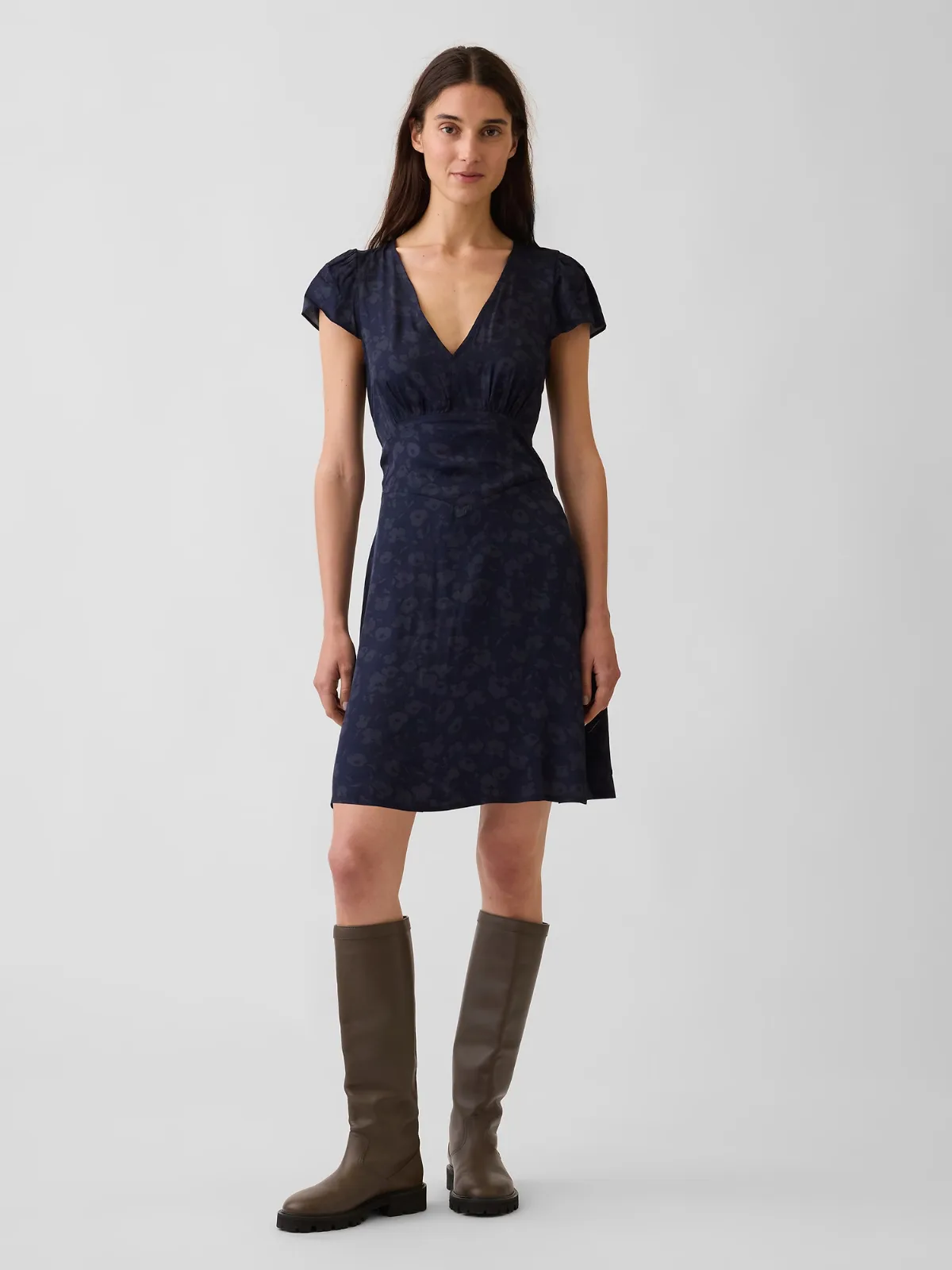 V-Neck Print Mini Dress by Gap