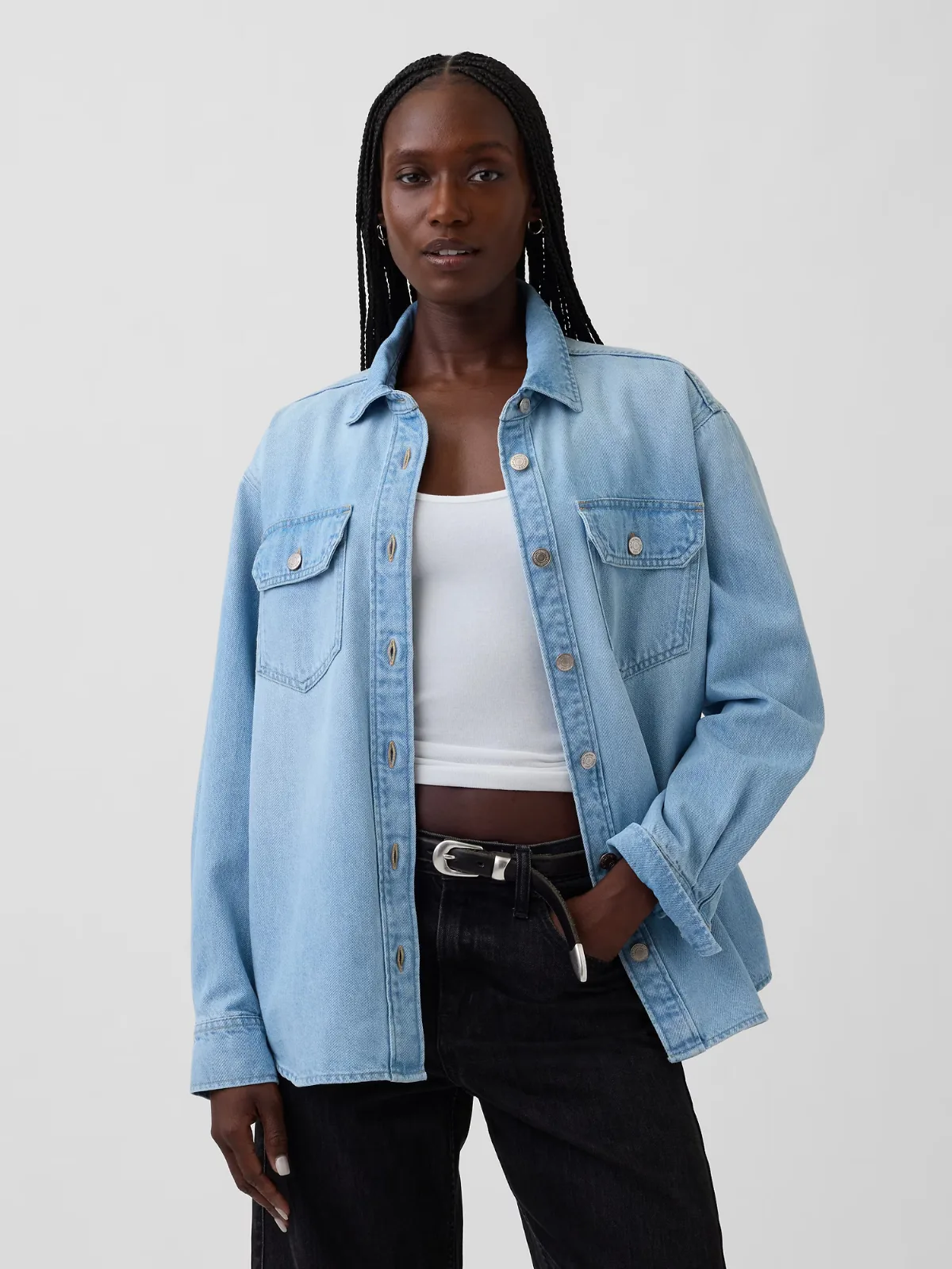 Denim Western Shirt Jacket by Gap