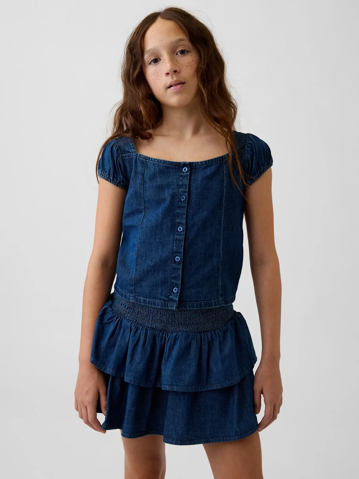 Denim Button-Front Top by Gap