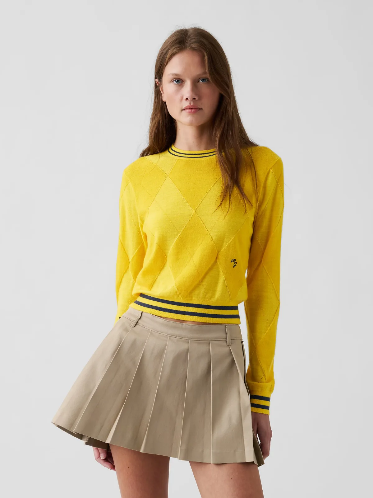 Gap Malbon Argyle Crop Sweater by Gap