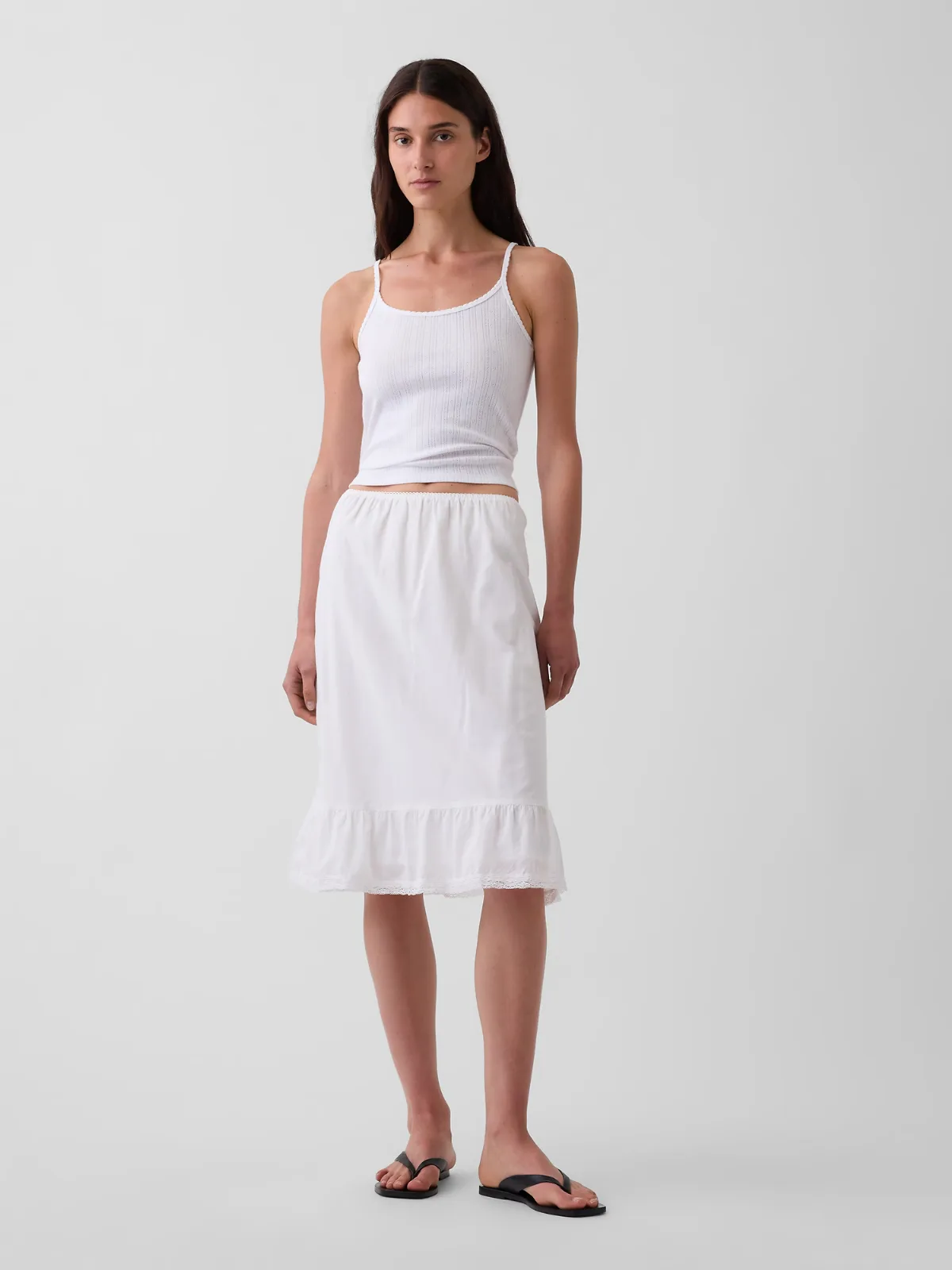 Ruffle-Hem Easy Knee-Length Skirt by Gap