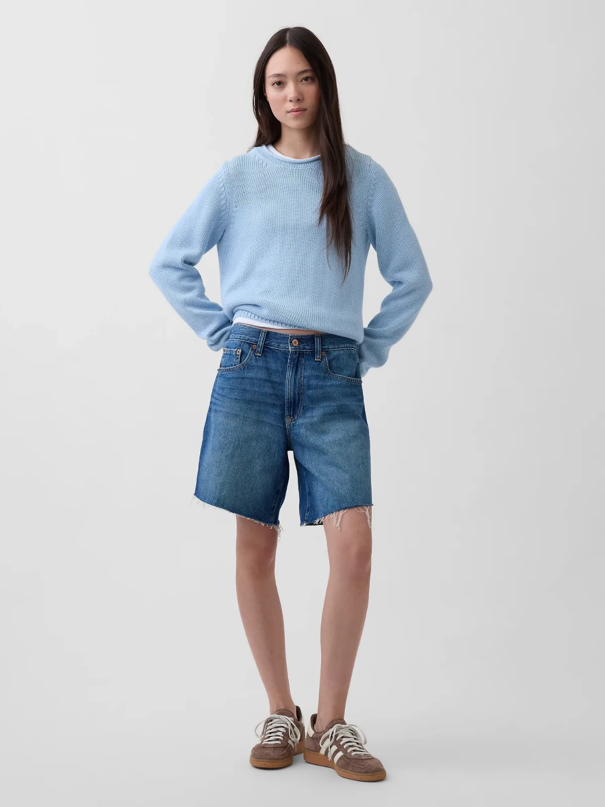 8 Mid Rise Loose Denim Bermuda Shorts by Gap