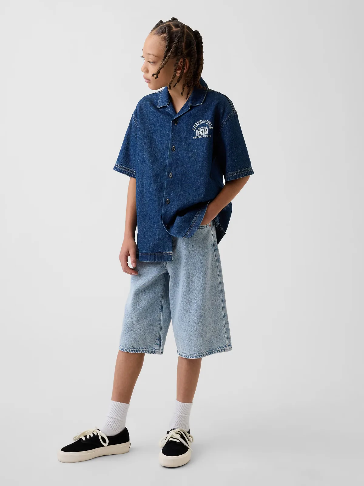 UltraSoft Denim Baggy Shorts by Gap