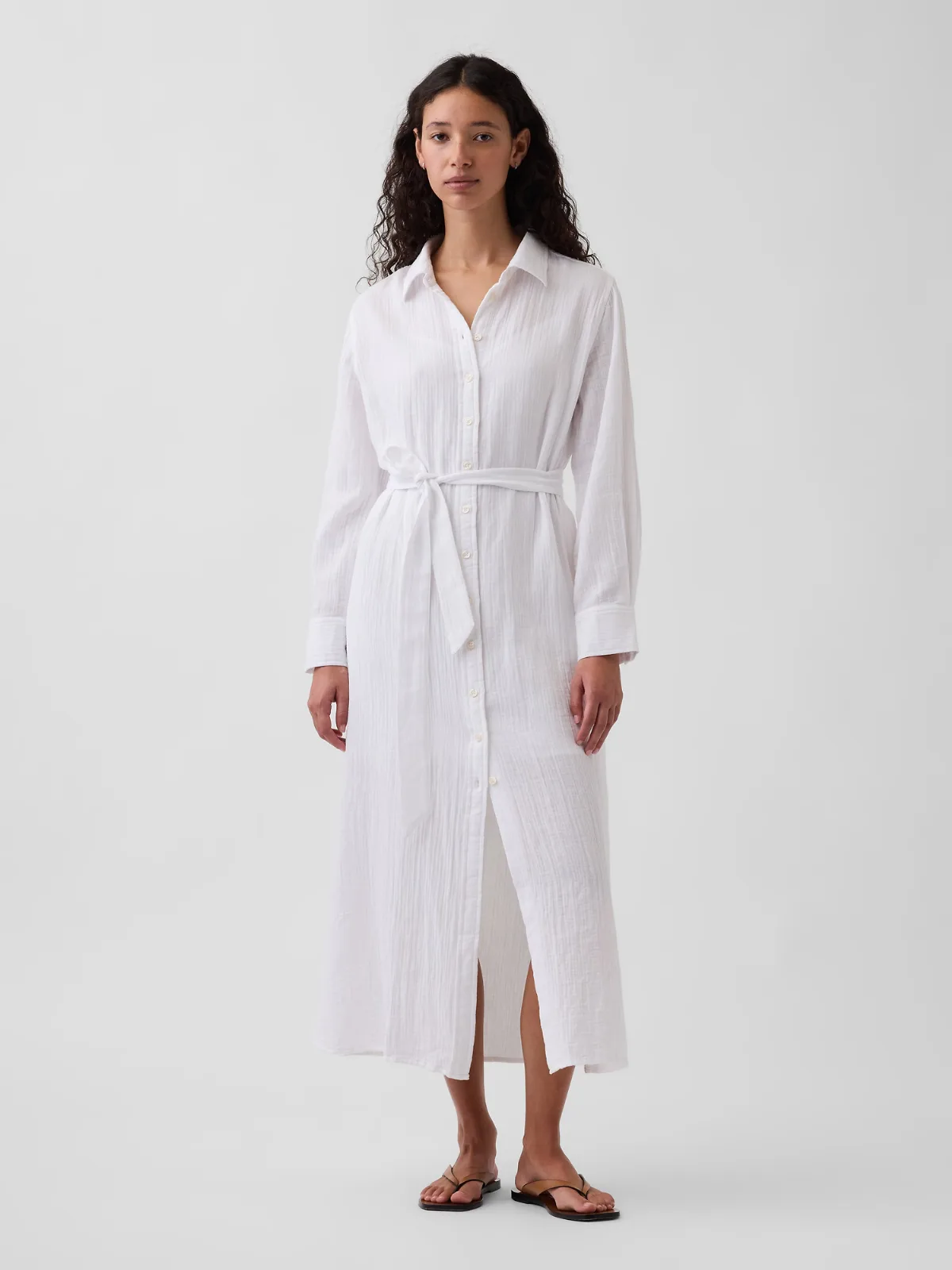 Cotton Gauze Maxi Shirtdress