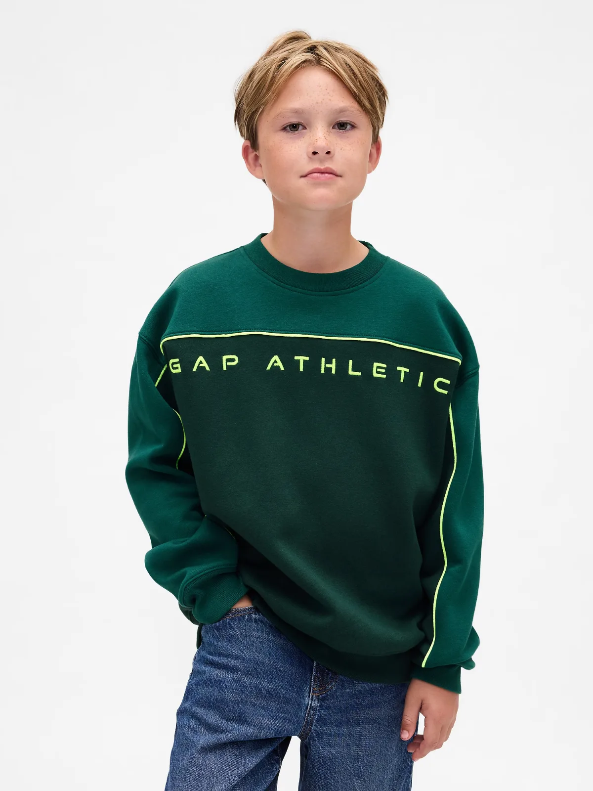 VintageSoft Colorblock Logo Sweatshirt by Gap