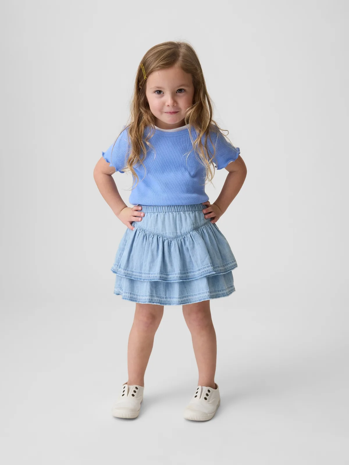 Denim Ruffle Skort by Gap