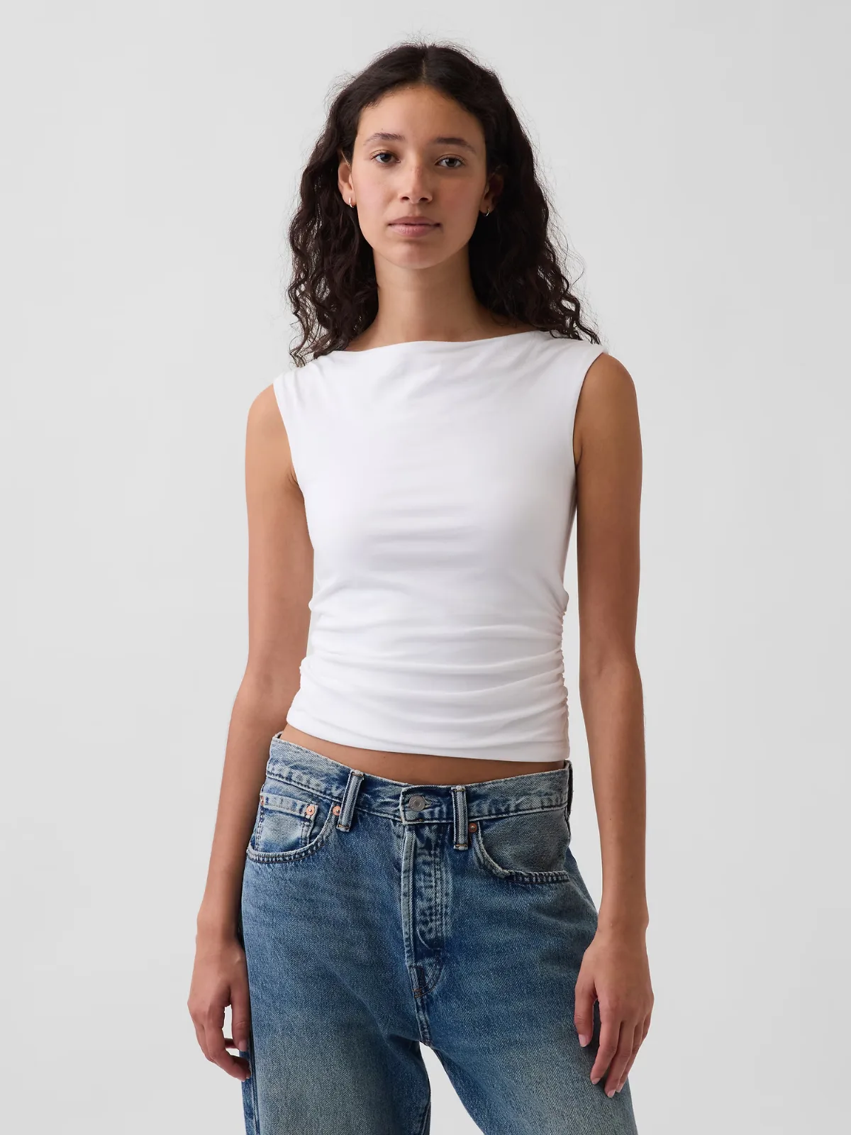 CloseKnit Jersey Ruched Crop Top